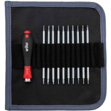 Wiha Schraubendreher mit Wechselklingen-Set SYSTEM 4(schwarz/rot, 11-teilig, mit Rolltasche)