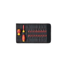 Wiha Schraubendreher und Bit Set electric slimVario(rot/gelb, 19-teilig, mit slimBits)