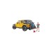 bruder Jeep Wrangler Rubicon Unlimited, Modellfahrzeug(gelb/schwarz, Inkl. Mountainbike und Radfahrer)