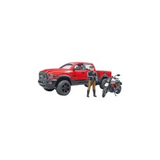 bruder RAM 2500 Power Wagon mit Ducati Desert Sled und Fahrer, Modellfahrzeug