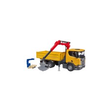 bruder Scania Super 560R Baustellen-LKW mit Kran und 2 Paletten, Modellfahrzeug