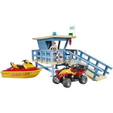 bruder bworld Life Guard Station mit Quad und Personal Water Craft, Spielfigur