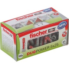 fischer Dübel DUOPOWER 5x25 LD(hellgrau/rot, 100 Stück)