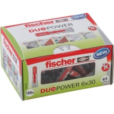 fischer Dübel DUOPOWER 6x30 LD(hellgrau/rot, 100 Stück)