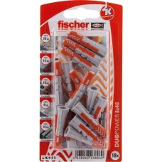 fischer Dübel DUOPOWER 8X40 K DE(hellgrau/rot, 18 Stück)