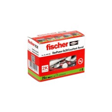 fischer EasyHook Round DuoPower 6x30, Dübel(weiß, 25 Stück, mit EasyHook Rundhaken)