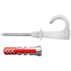 fischer EasyHook Round DuoPower 8x40, Dübel(weiß, 25 Stück, mit EasyHook Rundhaken)