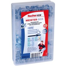fischer Meister-Box GK + Schrauben + Haken, Dübel(hellgrau, 100-teilig, mit Setzwerkzeug)