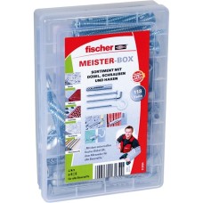 fischer Meister-Box UX mit Schrauben und Haken, Dübel(hellgrau, 118-teilig)