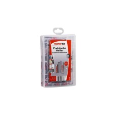 fischer Praktische Helfer Outdoor & Feuchtraum, Edelstahl, Dübel(hellgrau/rot, 130-teilig)