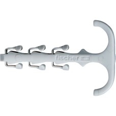 fischer Steckfix plus Zwillingsschelle SF plus ZS 10(hellgrau, 100 Stück, mit Doppelbügel)