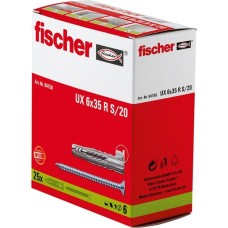 fischer Universaldübel UX 6x35 R S(hellgrau, 25 Stück, mit Schraube)