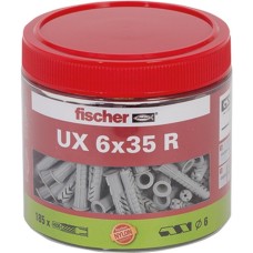 fischer Universaldübel UX 6x35 R, Dose(grau, 185 Stück)