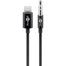 goobay Apple Lightning Audioanschlusskabel (3,5mm)(schwarz, 1 Meter)