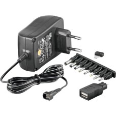 goobay Drehschalteradapter 1500 mA, Netzteil(schwarz, 3-12 Volt)