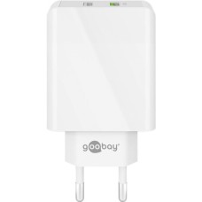 goobay Dual-USB Schnellladegerät QC3.0 28W(weiß)