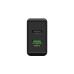 goobay Dual-USB Schnellladegerät USB/QC3.0 28W(schwarz)