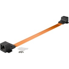 goobay Fensterdurchführung Ultra-Slim, RJ45, Kabel(schwarz/kupfer, 30cm)