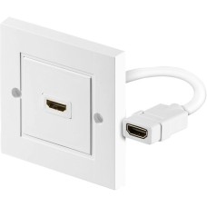 goobay HDMI-Wanddose, Unterputz, Anschlussdose(weiß)