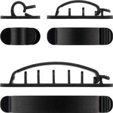goobay Kabel Management Clip Set, Kabelführung(schwarz, 6er-Set)