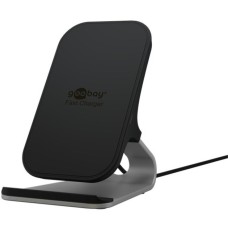 goobay Kabelloses Tisch-Schnellladegerät 10 W(schwarz, geeignet für Smartphones und Geräte mit Qi-Standard)