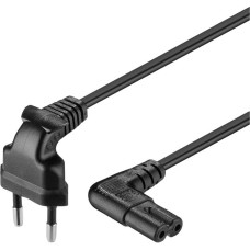 goobay Netzkabel Eurostecker 90°(schwarz, 2 Meter)