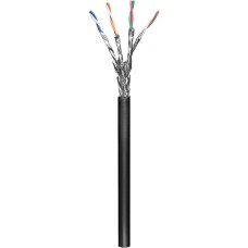 goobay Patchkabel Outdoor Cat.6 SFTP(schwarz, 100 Meter, doppelt geschirmt)
