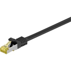 goobay Patchkabel RJ-45 SFTP, mit Cat 7 Rohkabel(schwarz, 5 Meter, 500 MHz)