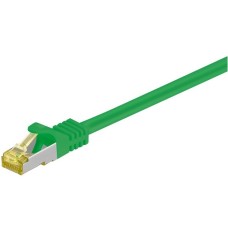 goobay Patchkabel RJ-45 SFTP, mit Cat 7 Rohkabel(grün, 1 Meter, 500 MHz)