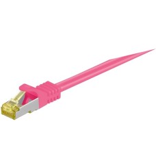 goobay Patchkabel RJ-45 SFTP, mit Cat 7 Rohkabel(pink, 1 Meter, 500 MHz)