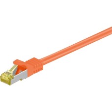 goobay Patchkabel RJ-45 SFTP, mit Cat 7 Rohkabel(orange, 50cm, 500 MHz)