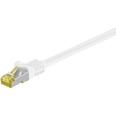 goobay Patchkabel RJ-45 SFTP, mit Cat 7 Rohkabel(weiß, 2 Meter, 500 MHz)