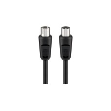 goobay RF-Stecker auf RF-Buchse, Kabel(schwarz, 2,5 Meter, Bulk)