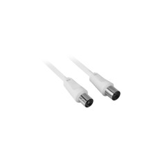 goobay RF-Stecker auf RF-Buchse, Kabel(weiß, 1,5 Meter)