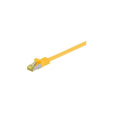 goobay RJ-45 Patchkabel Cat 6.a S/FTP (PiMF), mit Cat.7 Rohkabel(gelb, 0,5 Meter, 500 MHz)