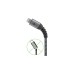 Lightning Stecker(grau/silber, 50cm, gesleevt, Metallstecker)