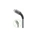 Micro-USB Stecker(grau/silber, 1 Meter, gesleevt, Metallstecker)