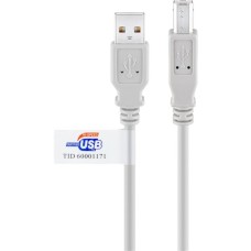 USB-B Stecker(grau, 5 Meter)