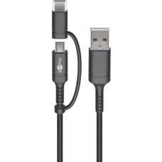 USB-C + Micro-USB Stecker(schwarz, 1 Meter)
