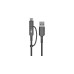 USB-C + Micro-USB Stecker(schwarz, 1 Meter)