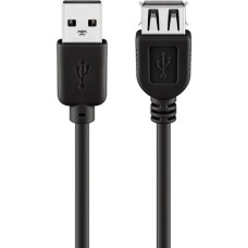 USB-A Buchse(schwarz, 1,8 Meter, doppelt geschirmt)
