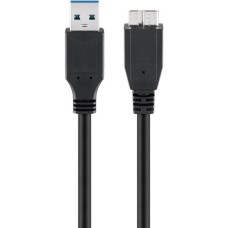 Micro-USB Stecker (Typ B)(schwarz, 1,8 Meter, SuperSpeed)