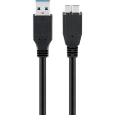 Micro-USB Stecker (Typ B)(schwarz, 3 Meter, SuperSpeed)