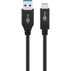 USB-C Stecker(schwarz, 0,5 Meter, Laden mit bis zu 60 Watt)