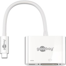 USB-C Buchse + DVI Buchse(weiß, 15cm, PD, Laden mit bis zu 60 Watt)