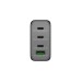 goobay USB-C PD Multiport-Schnellladegerät 100 Watt(schwarz, 1x USB-A QC, 3x USB-C PD, GaN-Technologie)