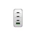 goobay USB-C PD Multiport-Schnellladegerät 100 Watt(weiß, 1x USB-A QC, 3x USB-C PD, GaN-Technologie)
