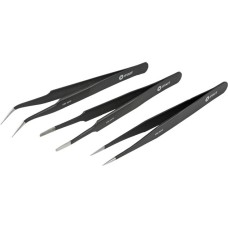 iFixit Precision Tweezer Set PRO, Pinzetten, Montagewerkzeug(schwarz, 3-teilig, ESD Safe)