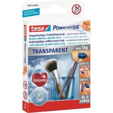 tesa Powerstrips Large, Kleber(transparent, 8 Stück)