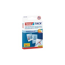 tesa Tack transparent, doppelseitige Kebepads, Big Pack, Kleber(weiß, 200 Stück)